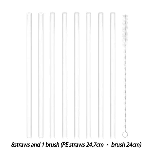 Reusable Silicone Drinking Straws – Food-Grade with Cleaning Brush (6-Pack)