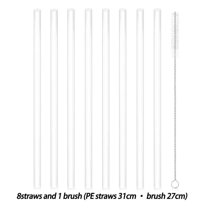 Reusable Silicone Drinking Straws – Food-Grade with Cleaning Brush (6-Pack)