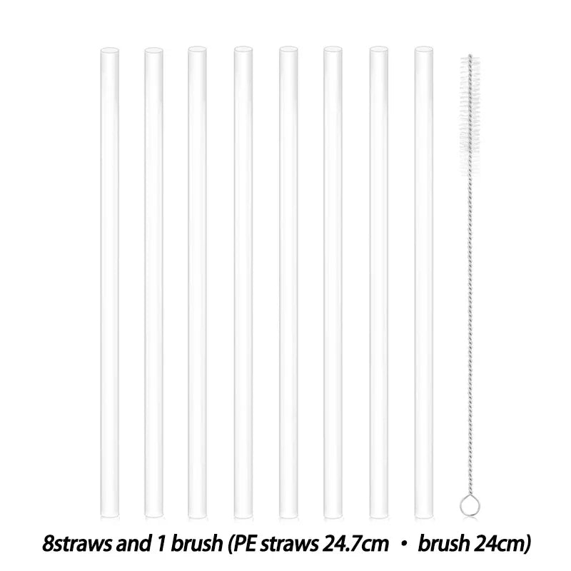 Reusable Silicone Drinking Straws – Food-Grade with Cleaning Brush (6-Pack)