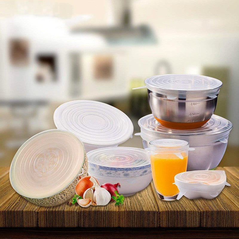 Silicone Bowl Lids – Reusable & Eco-Friendly Kitchen Seal Set (6 Pieces)