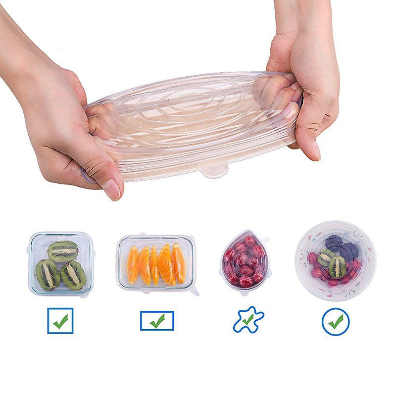 Silicone Bowl Lids – Reusable & Eco-Friendly Kitchen Seal Set (6 Pieces)